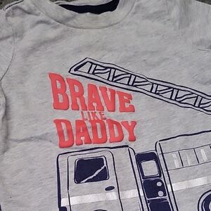 Brave Like Daddy Kids Shirt - Gray and Pink